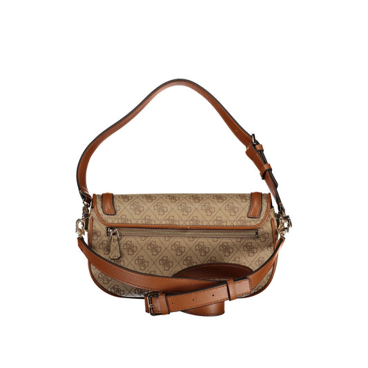 Guess beige and brown purse with a large G emblem