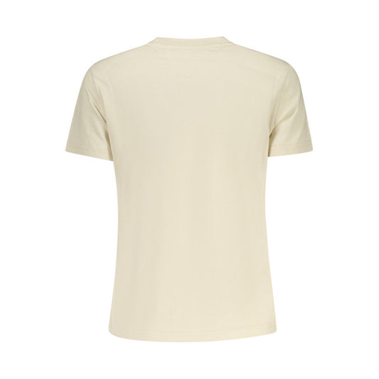 Tommy Hilfiger Beige t-shirt with a blue sleek logo Women