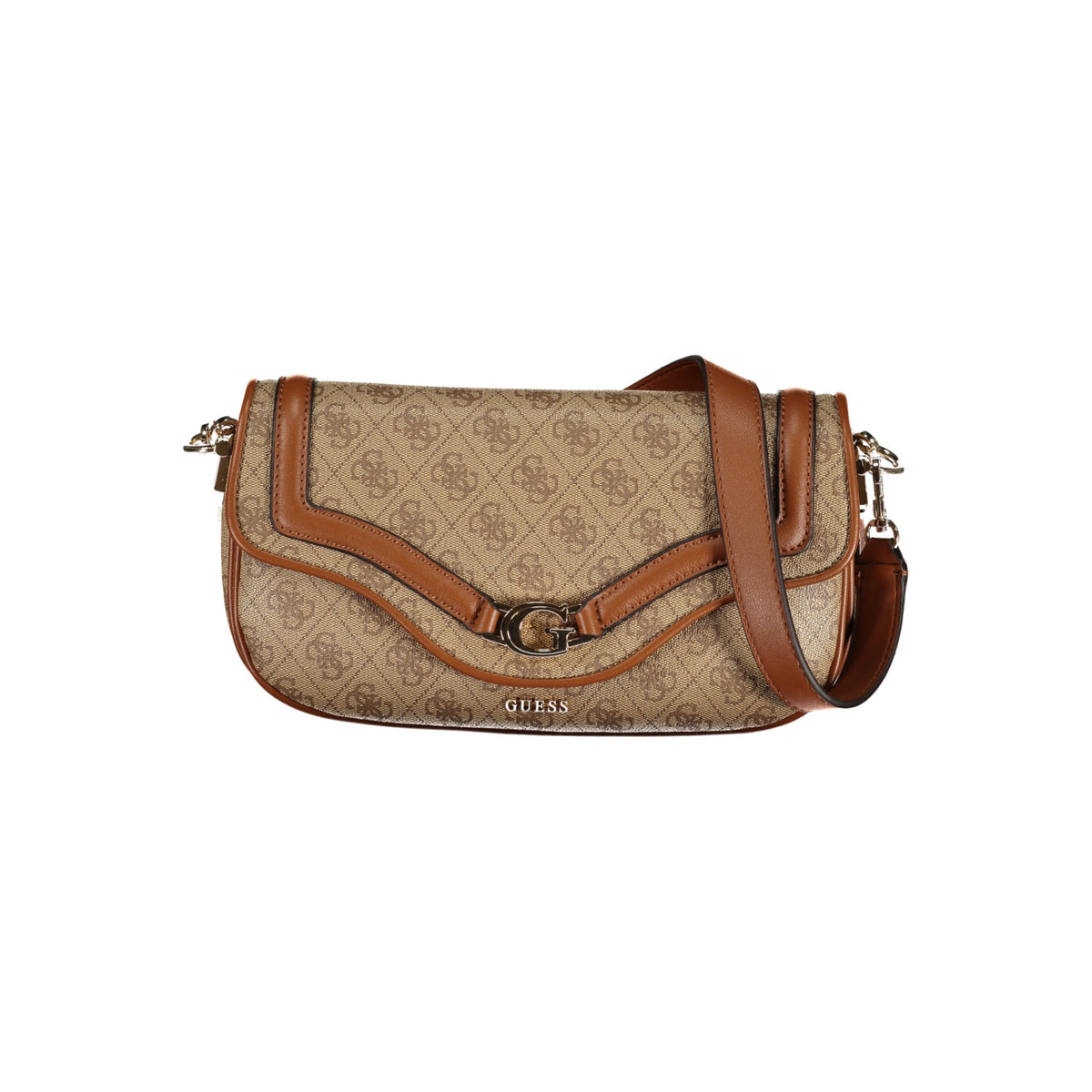 Guess beige and brown purse with a large G emblem