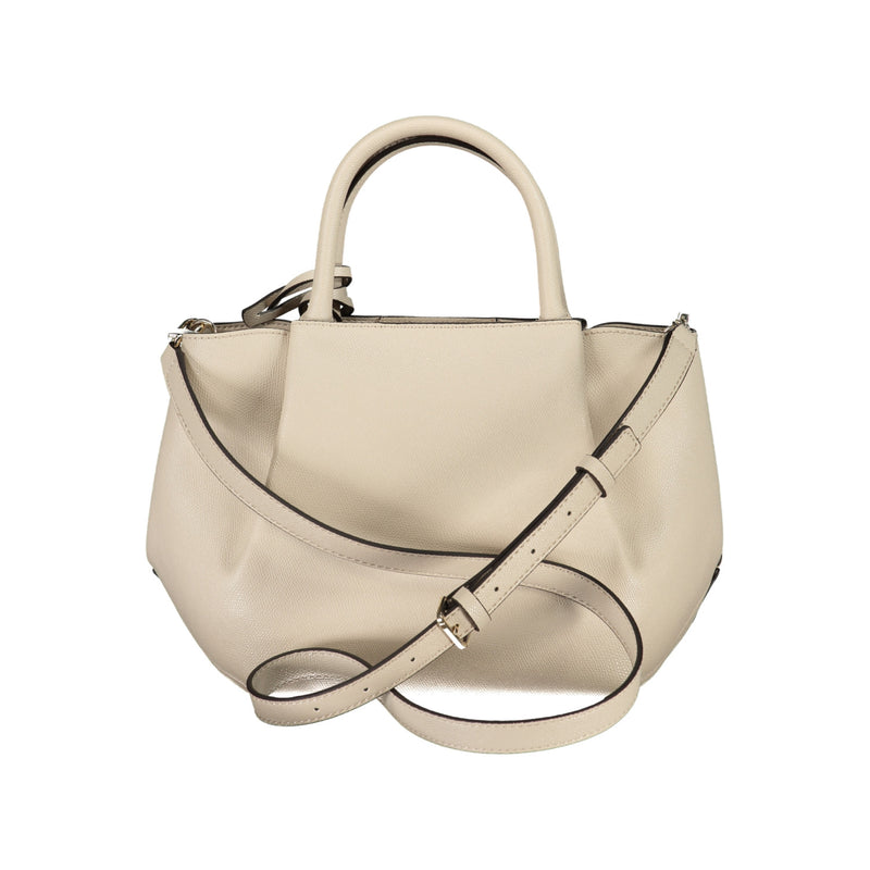 Guess beige vanilla handbag accessorized with a tag