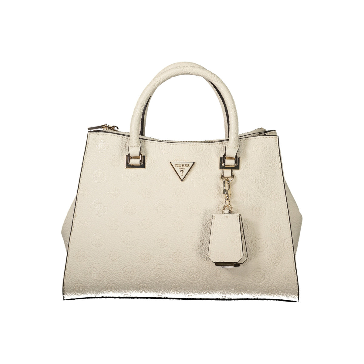 Guess beige vanilla handbag with a triangulated emblem