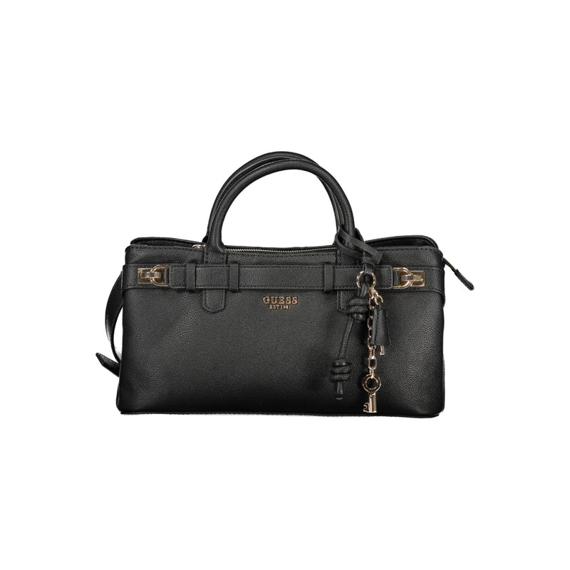 Guess black small handbag accessorized with a hanging key