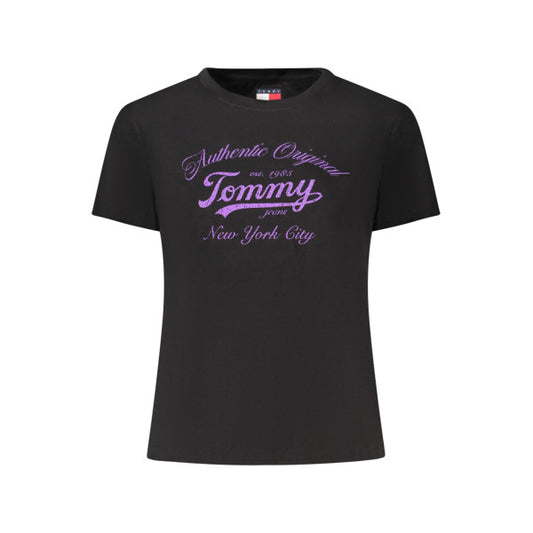 Tommy Hilfiger t-shirt black with pink logo Women