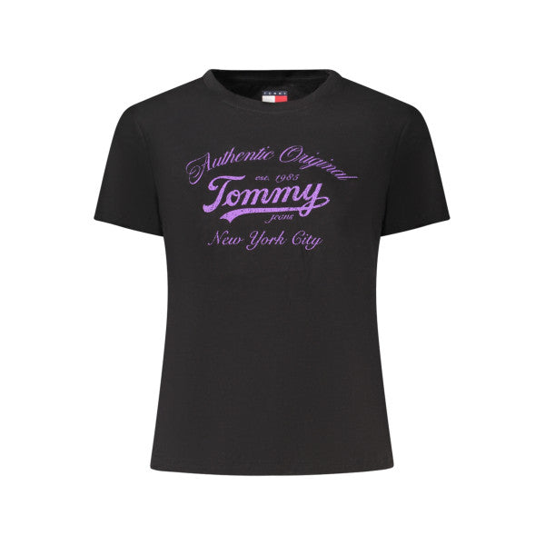 Tommy Hilfiger t-shirt black with pink logo Women